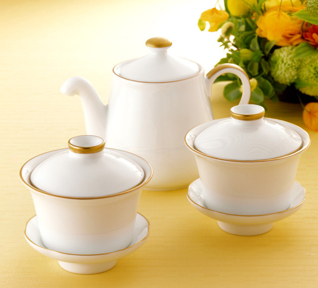 茶器セット（ティーポット1個+蓋碗茶器2個　白化粧箱入り）